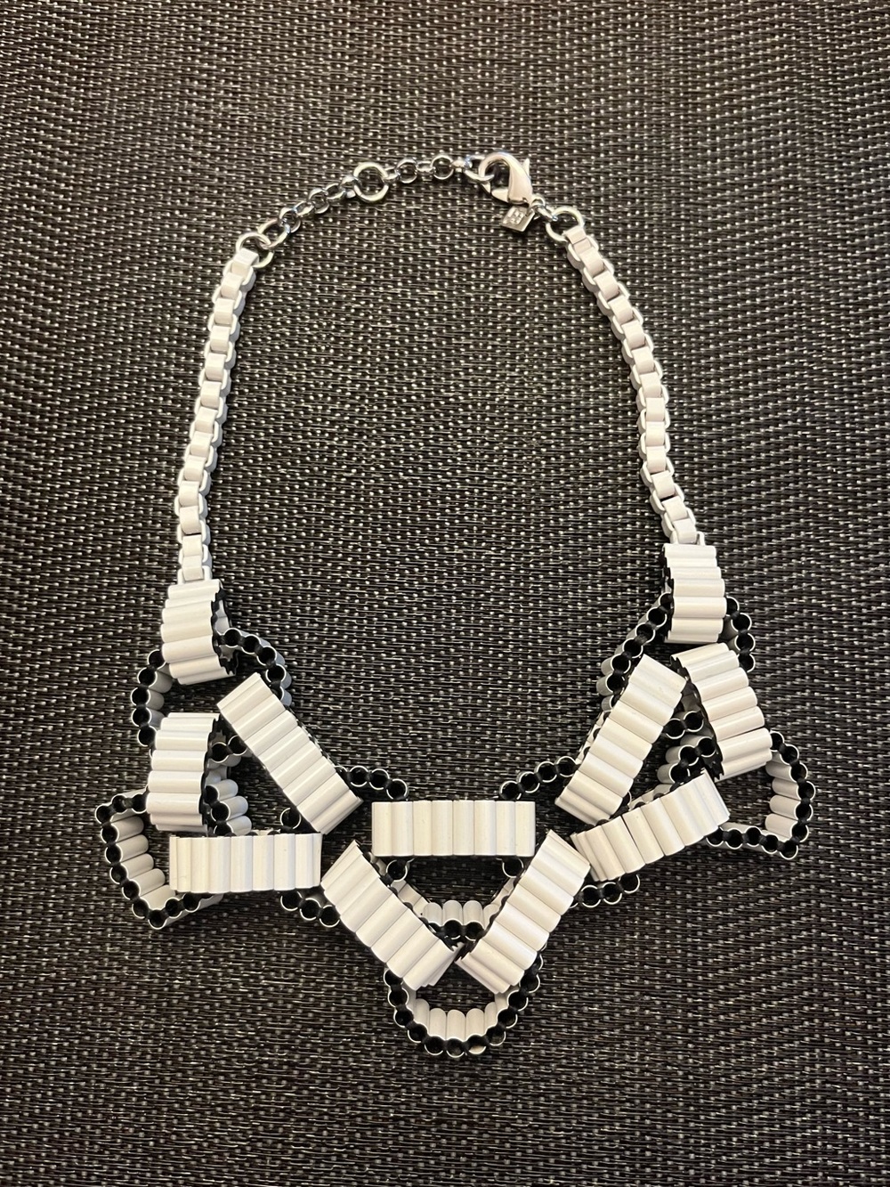 Banana Republic Black and White Geometric Statement Necklace